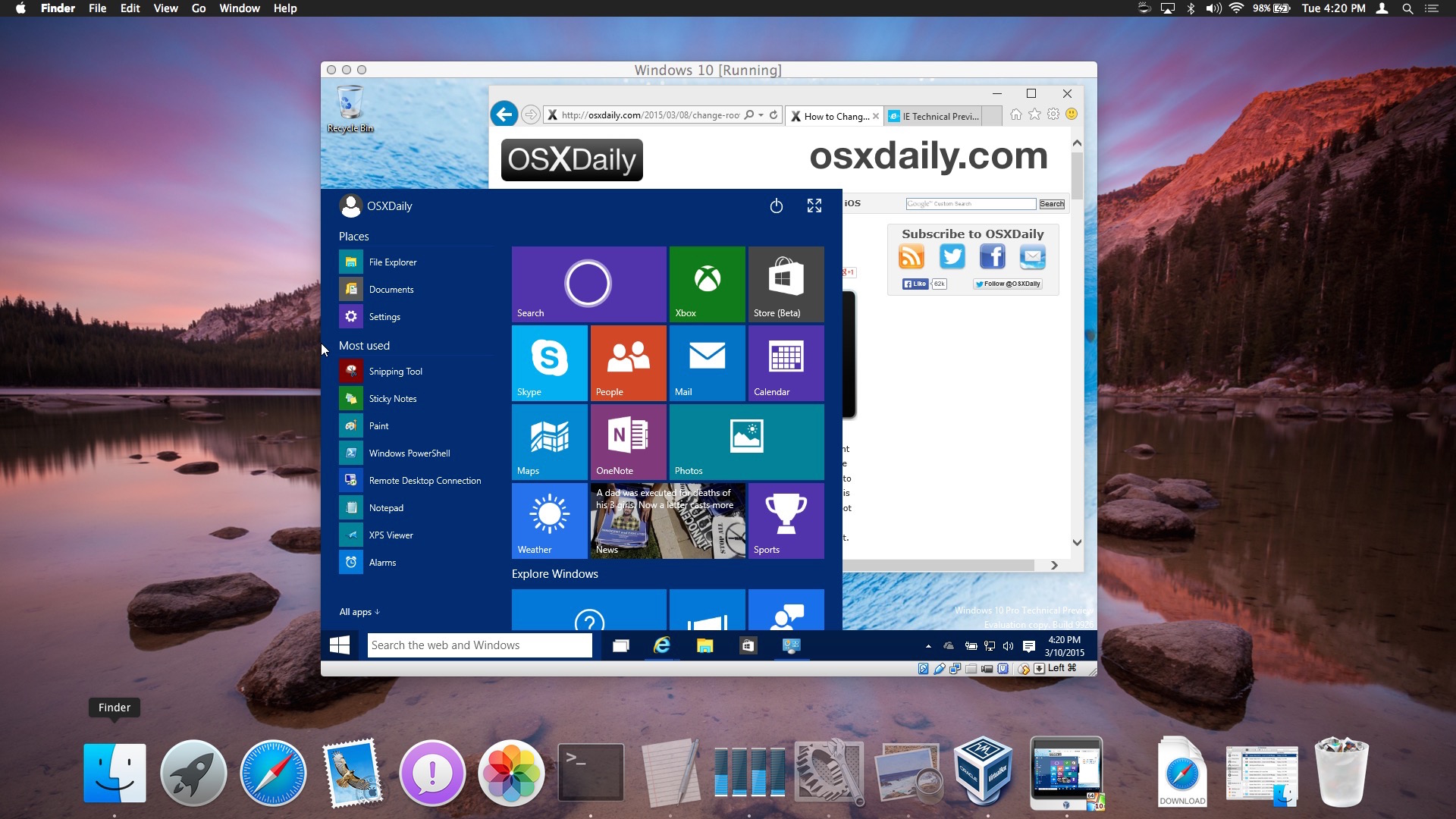 download os x 10.10 for windows pc